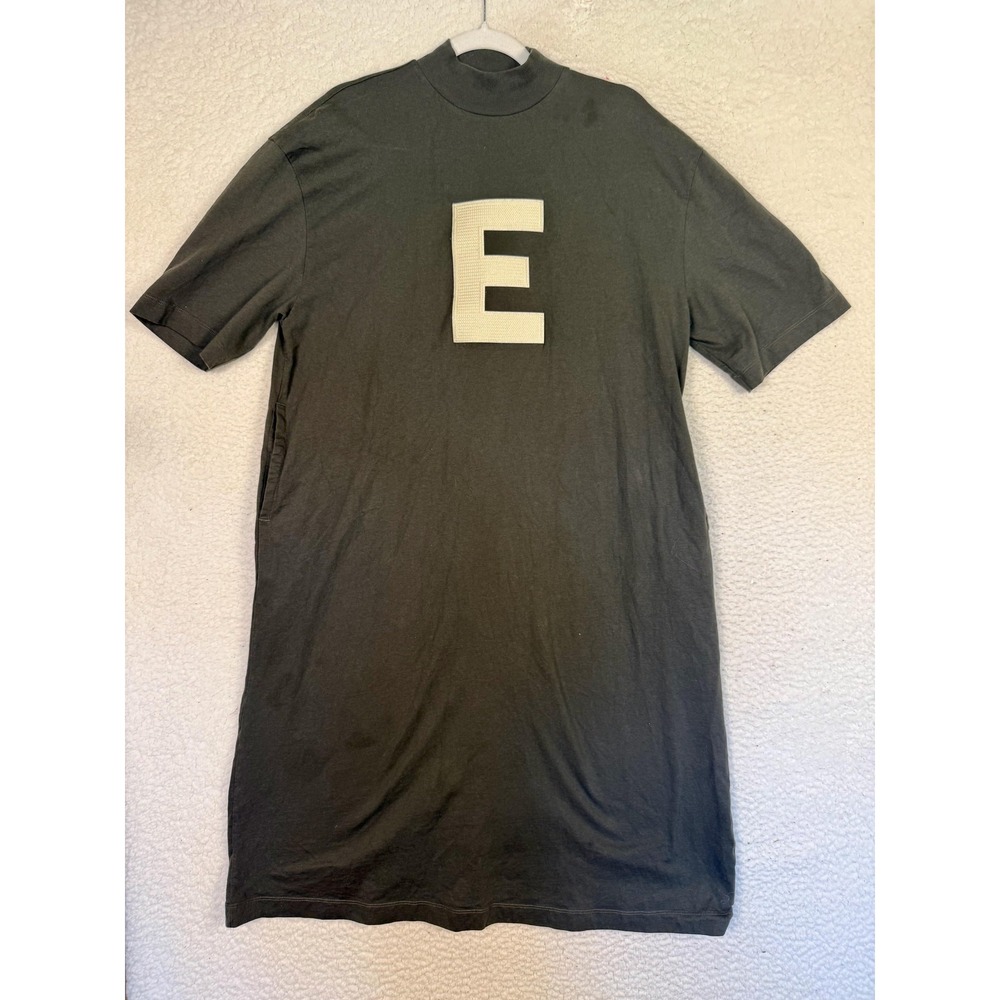 FEAR OF GOD 3/4 Tee Dress S Olive Green Midi Boxy Quiet Luxury Oversized